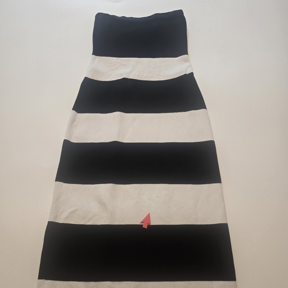 Club Monaco Striped Sweater Maxi Cocktail Sleeveless Strapless Size M - Picture 11 of 12